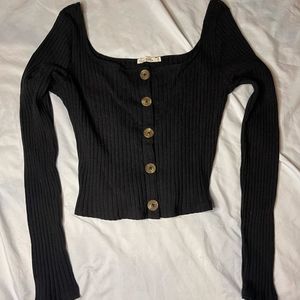 Off the shoulder button shirt